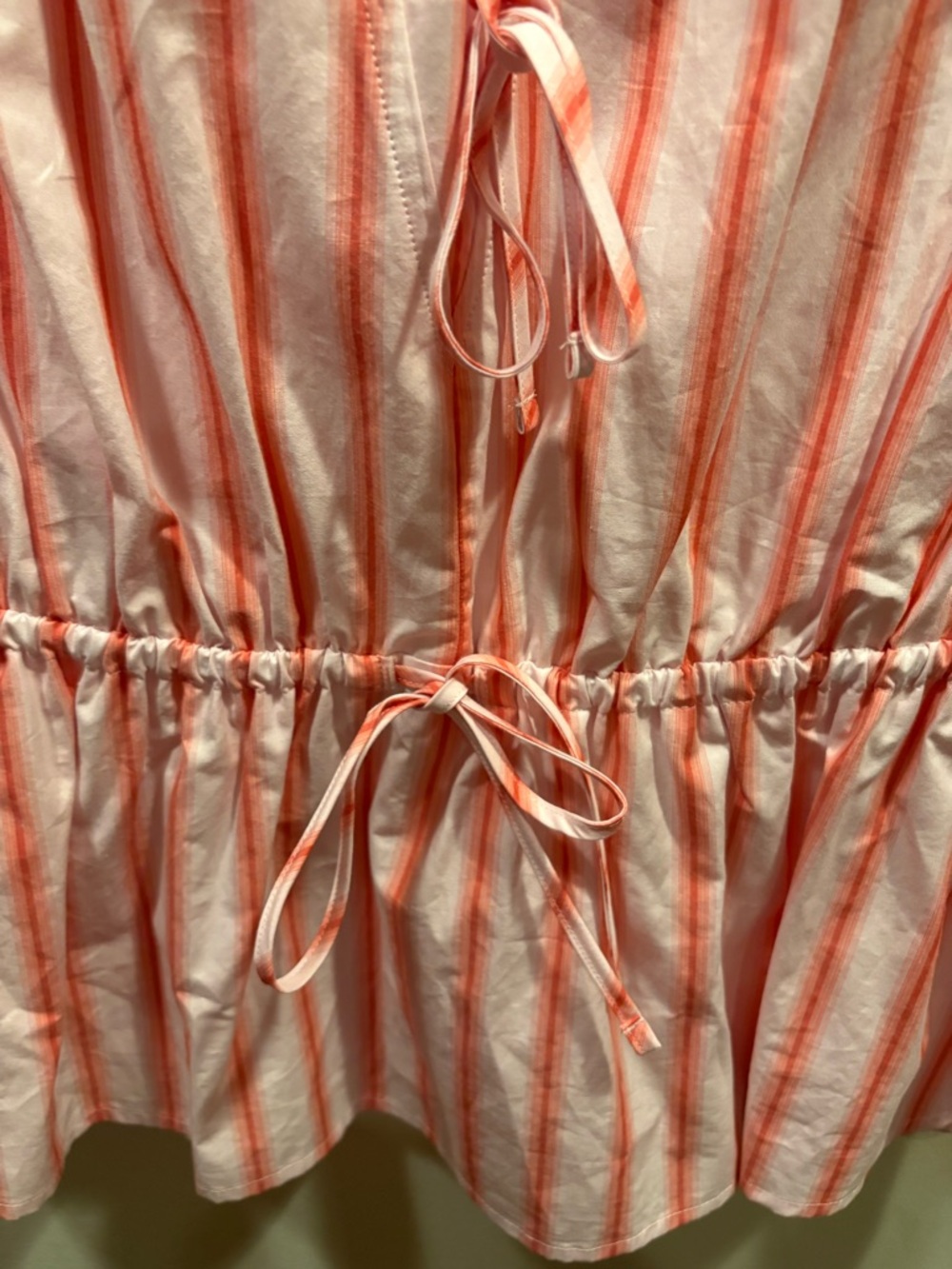 Derek Lam 10 Crosby Caroline Striped Cotton Tie-Front Peplum Top - Picture 6 of 9